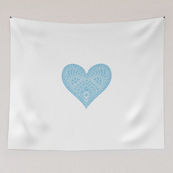 Item preview, Sky Blue Mandala Heart Henna Boho Pastel Doodle designed and sold by DColourMuse.