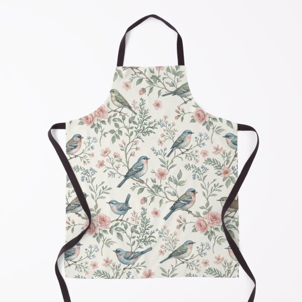 Item preview, English Garden Songbirds Floral Seamless Pattern designed and sold by ShivCraftStudio.