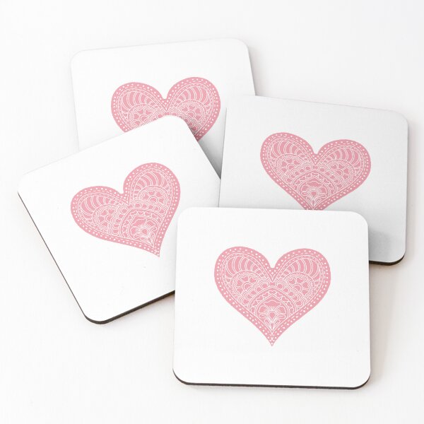 Item preview, Blush Pink Mandala Heart Henna Boho Pastel Love designed and sold by DColourMuse.