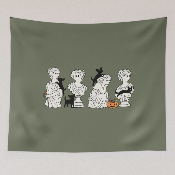 Item preview, Halloween Ghost Statues and Black Dogs Spooky Classical Art designed and sold by AmiGraph.