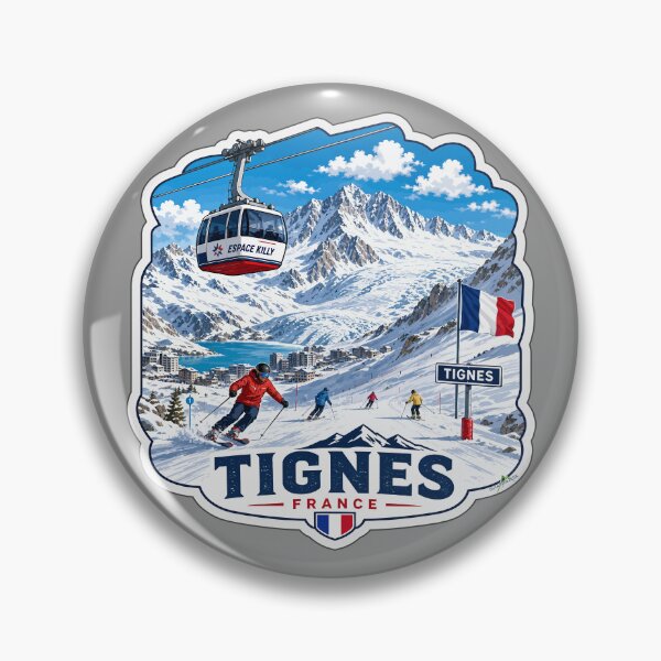 Item preview, Tignes Ski France Skiing Alps Espace Killy Sticker TShirt 06 designed and sold by OuterShellUK.