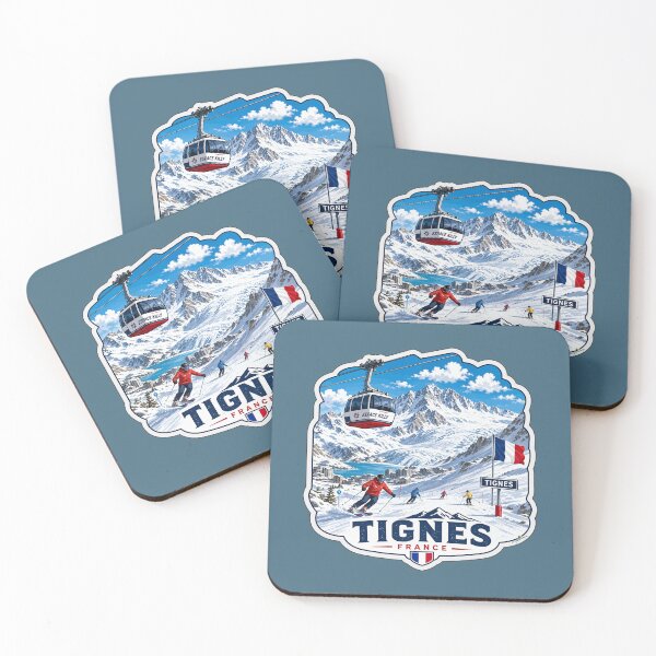 Item preview, Tignes Ski France Skiing Alps Espace Killy Sticker TShirt 06 designed and sold by OuterShellUK.