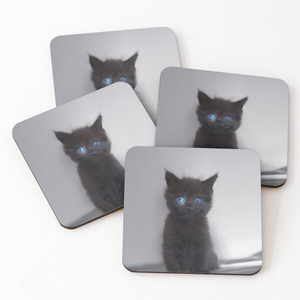 Item preview, Black kitten with blue eyes designed and sold by LilaVert.