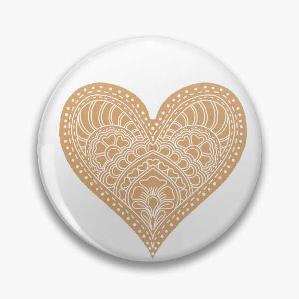 Item preview, Caramel Gold Mandala Heart Henna Boho Neutral Art designed and sold by DColourMuse.