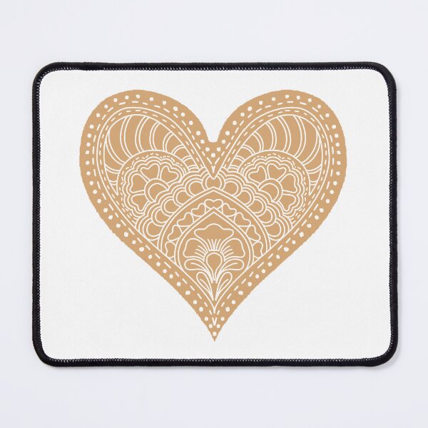 Item preview, Caramel Gold Mandala Heart Henna Boho Neutral Art designed and sold by DColourMuse.