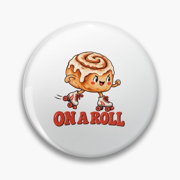 Item preview, Cute Cinnamon Roll on Roller Skates designed and sold by cookingtherapy.