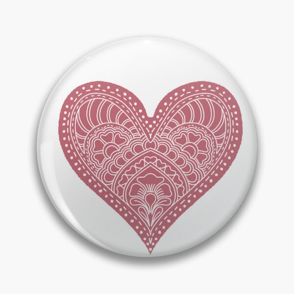 Item preview, Dusty Rose Mandala Heart Henna Boho Vintage Doodle designed and sold by DColourMuse.