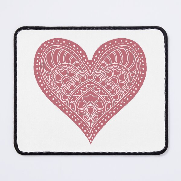Item preview, Dusty Rose Mandala Heart Henna Boho Vintage Doodle designed and sold by DColourMuse.