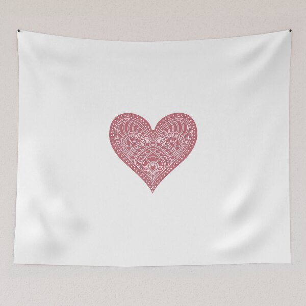 Item preview, Dusty Rose Mandala Heart Henna Boho Vintage Doodle designed and sold by DColourMuse.