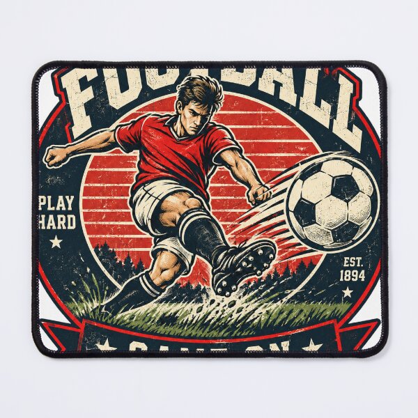 Item preview, Vintage Football Emblem Play Hard Game On Retro designed and sold by LongIslandDesgn.