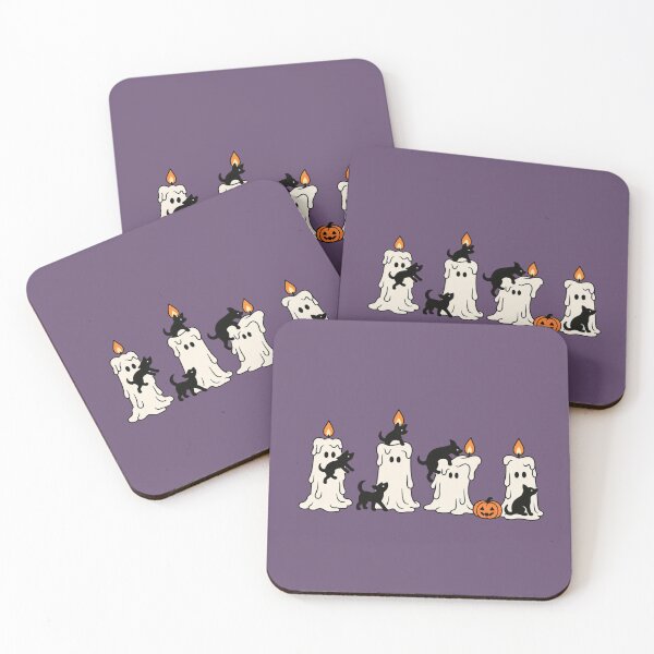 Item preview, Halloween Ghost Candles and Black Dogs Cute Spooky Art designed and sold by AmiGraph.