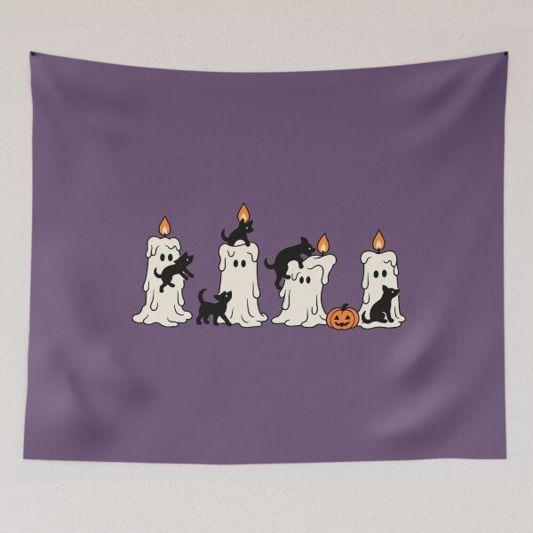 Item preview, Halloween Ghost Candles and Black Dogs Cute Spooky Art designed and sold by AmiGraph.