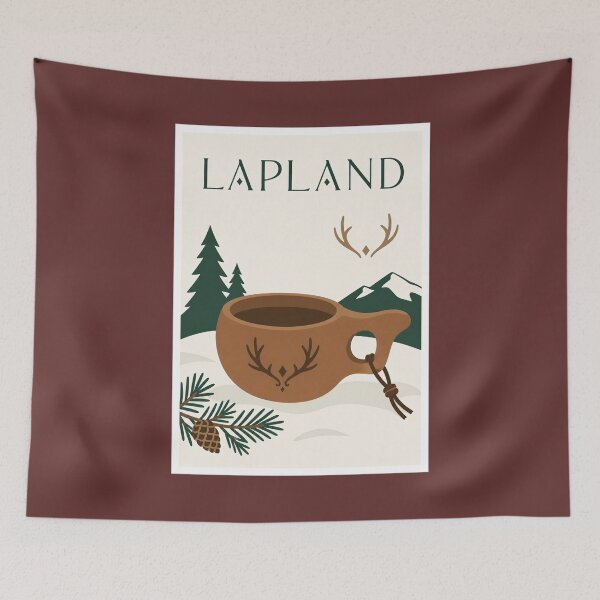 Item preview, Lapland Wooden Kuksa Cup Travel Poster designed and sold by Beyond Destinations.