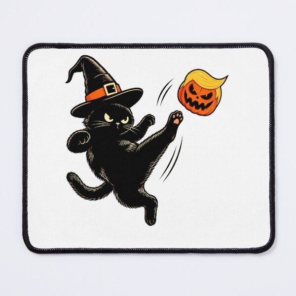 Item preview, Black Cat Witch Kicking Trumpkin Funny Anti Trump Halloween designed and sold by watanabeee.