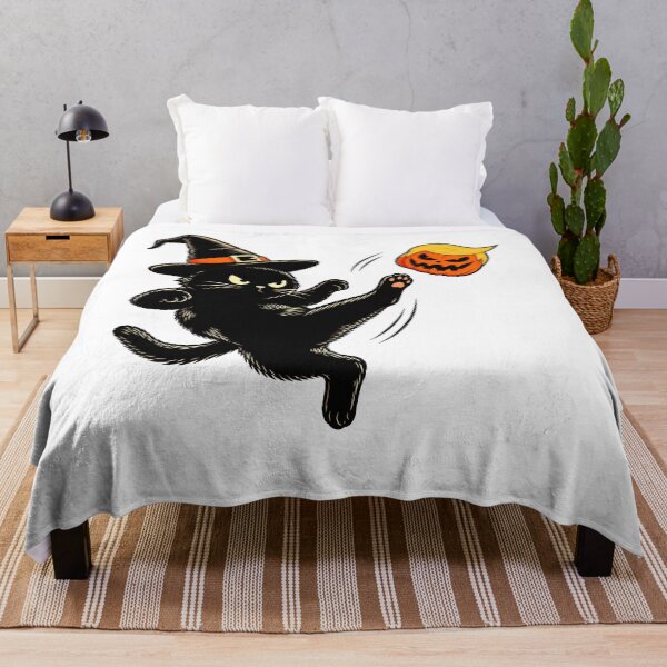 Item preview, Black Cat Witch Kicking Trumpkin Funny Anti Trump Halloween designed and sold by watanabeee.