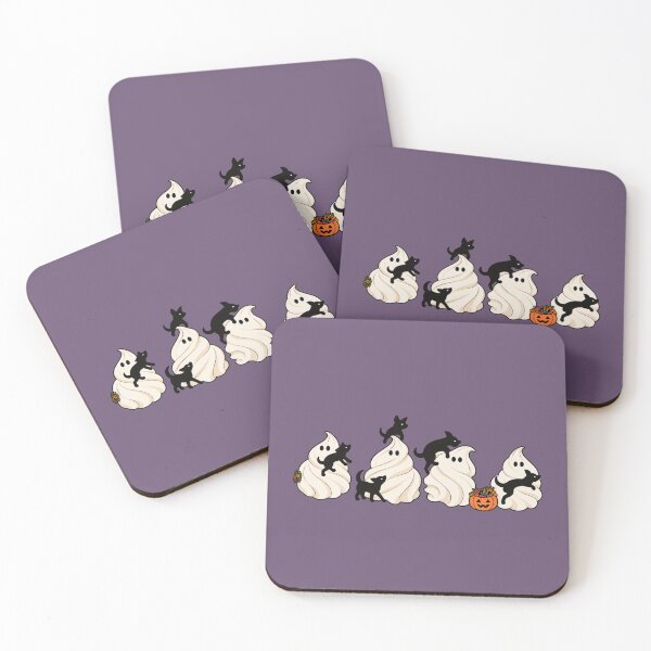 Item preview, Halloween Meringue Ghosts and Black Dogs Cute Spooky Art designed and sold by AmiGraph.