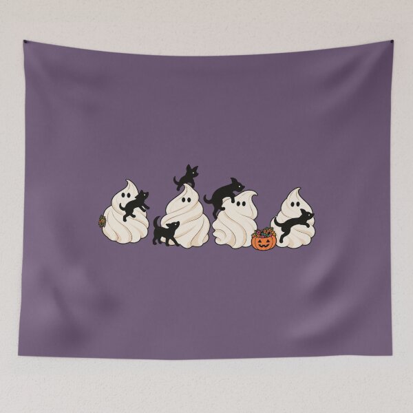 Item preview, Halloween Meringue Ghosts and Black Dogs Cute Spooky Art designed and sold by AmiGraph.