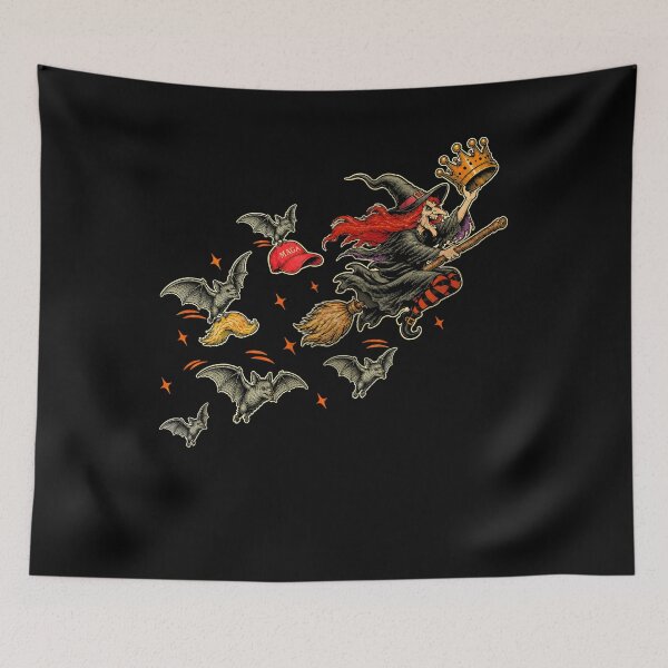 Item preview, Funny Anti Trump Halloween Witch Flying Broom designed and sold by schoolofbullies.