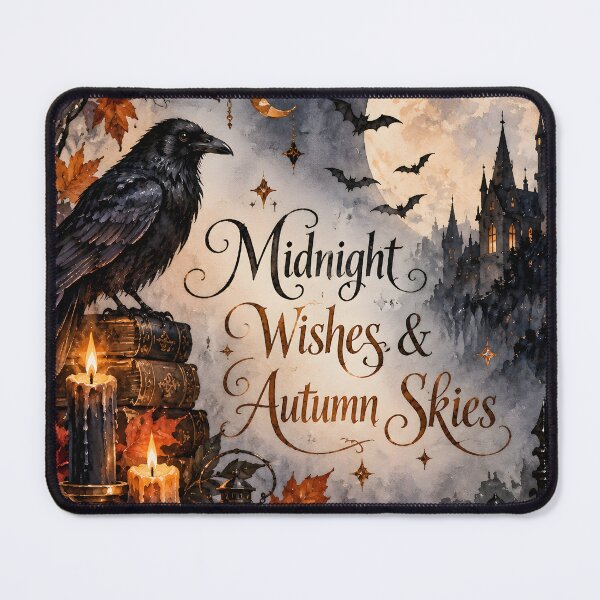 Item preview, Midnight Wishes & Autumn Skies – Gothic Raven Halloween Watercolor designed and sold by blankTeeShirt.