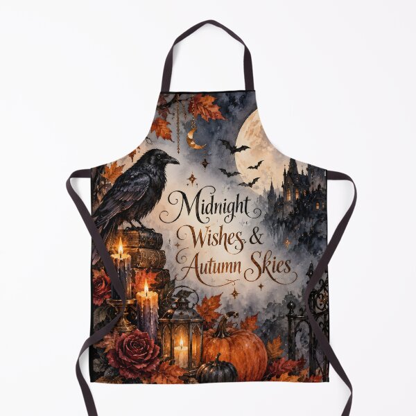Item preview, Midnight Wishes & Autumn Skies – Gothic Raven Halloween Watercolor designed and sold by blankTeeShirt.