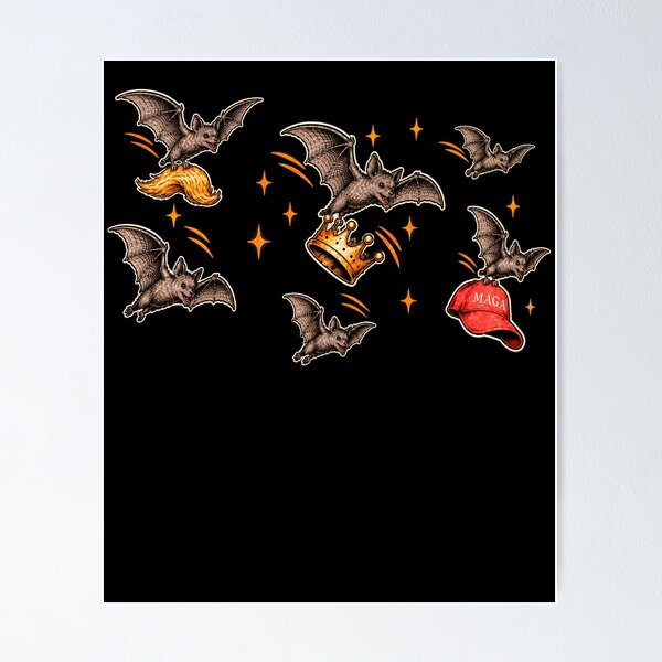 Item preview, Funny Anti Trump Halloween Bats Carrying Red Hat Crown designed and sold by watanabeee.