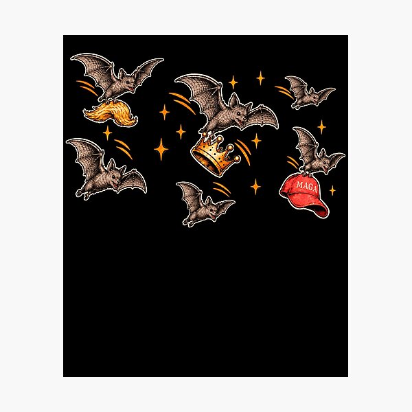 Item preview, Funny Anti Trump Halloween Bats Carrying Red Hat Crown designed and sold by watanabeee.