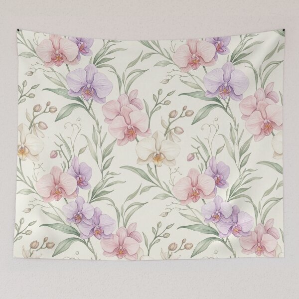 Item preview, Graceful Orchid Botanical Floral Seamless Pattern designed and sold by ShivCraftStudio.