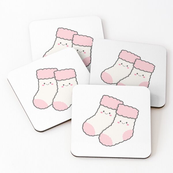 Item preview, Cute Fluffy Socks Pair with Kawaii Smiling Face designed and sold by nuchz.