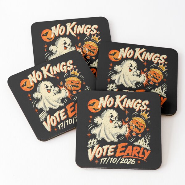 Item preview, No Kings Vote Early 17 10 2026 Ghost Kicking Trumpkin Halloween  designed and sold by watanabeee.
