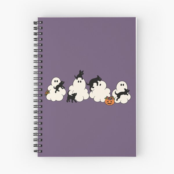 Item preview, Puffy Ghosts and Black Dogs Cute Halloween Art designed and sold by AmiGraph.