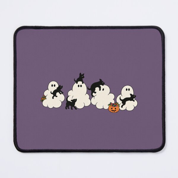 Item preview, Puffy Ghosts and Black Dogs Cute Halloween Art designed and sold by AmiGraph.