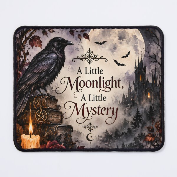 Item preview, A Little Moonlight, A Little Mystery – Gothic Raven & Moon Watercolor designed and sold by blankTeeShirt.