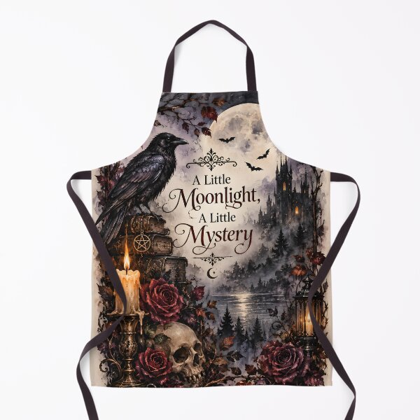 Item preview, A Little Moonlight, A Little Mystery – Gothic Raven & Moon Watercolor designed and sold by blankTeeShirt.
