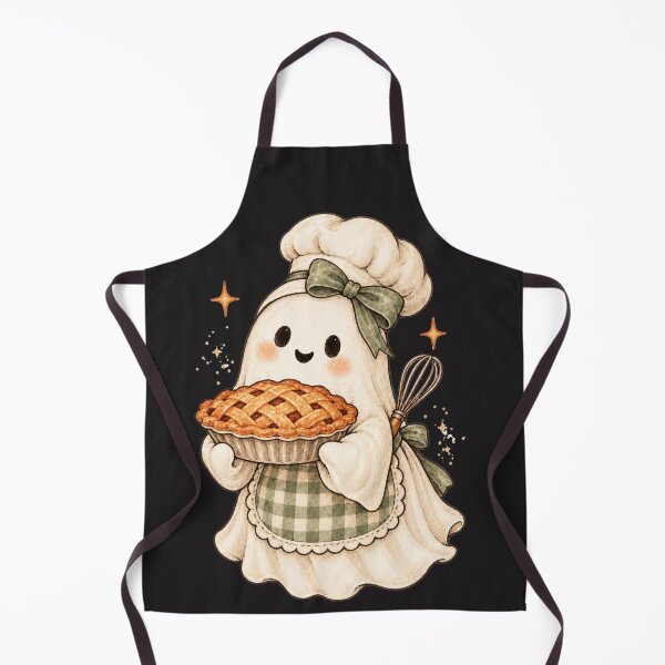 Item preview, Cute Ghost Baker Holding a Pie designed and sold by cookingtherapy.