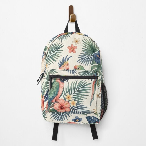 Item preview, Exotic Tropical Parrots Palm Seamless Pattern designed and sold by ShivCraftStudio.