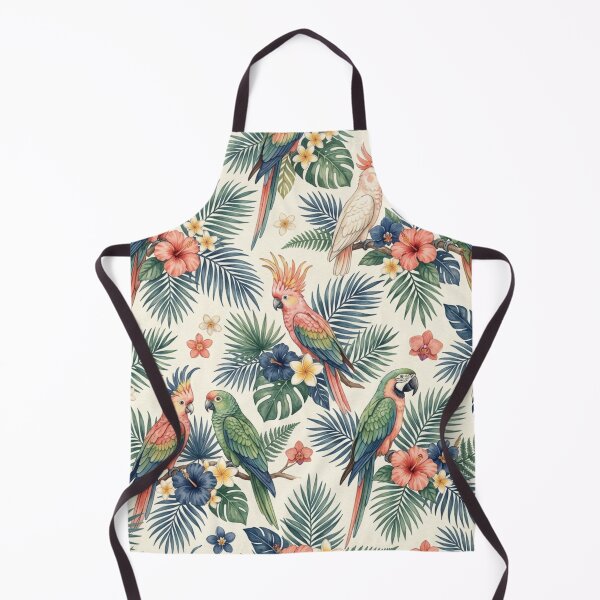 Item preview, Exotic Tropical Parrots Palm Seamless Pattern designed and sold by ShivCraftStudio.