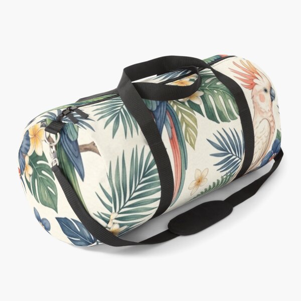 Item preview, Exotic Tropical Parrots Palm Seamless Pattern designed and sold by ShivCraftStudio.