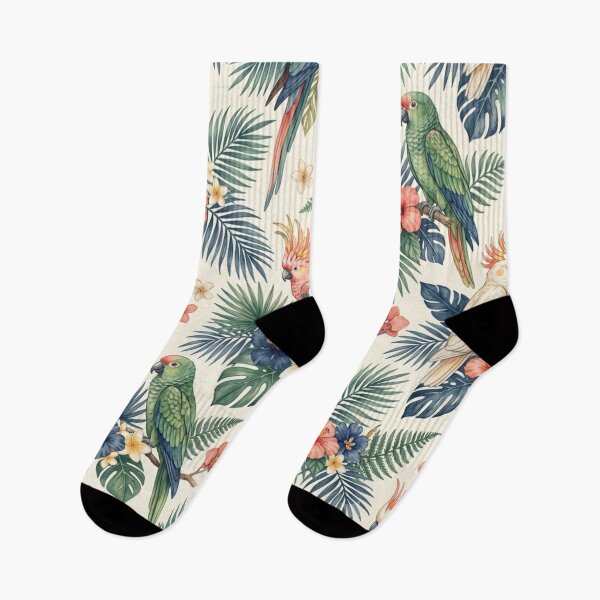 Item preview, Exotic Tropical Parrots Palm Seamless Pattern designed and sold by ShivCraftStudio.