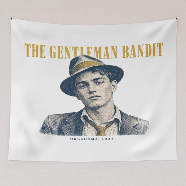 Item preview, The Gentleman Bandit Vintage Halftone Portrait 1930s designed and sold by Art&Fun.