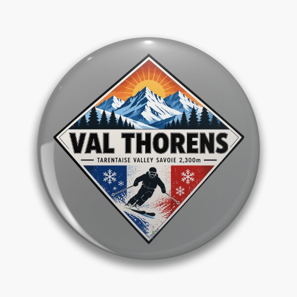 Item preview, Val Thorens France Alps Les Trois Vallées Skiing Ski Sticker TShirt 01 designed and sold by OuterShellUK.