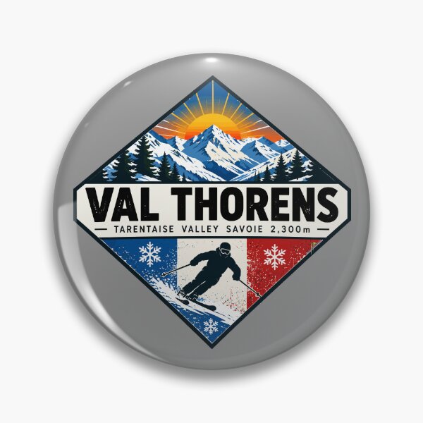 Item preview, Val Thorens France Alps Les Trois Vallées Skiing Ski Sticker TShirt 02 designed and sold by OuterShellUK.