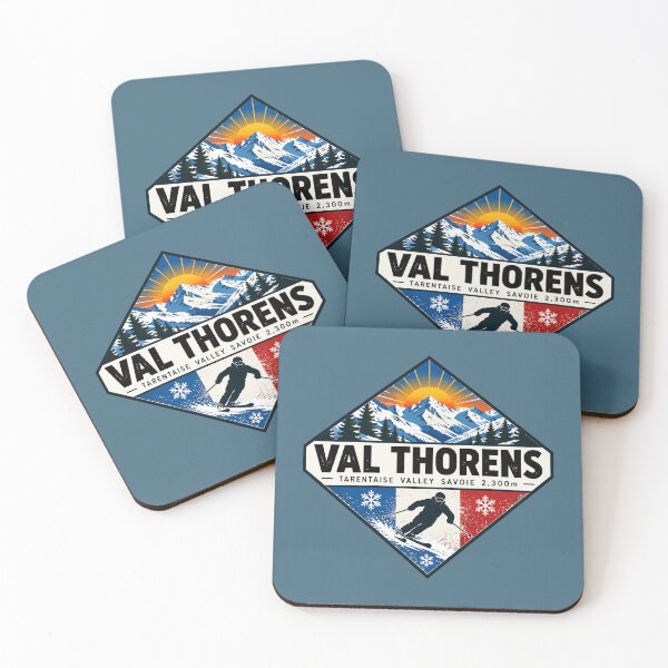 Item preview, Val Thorens France Alps Les Trois Vallées Skiing Ski Sticker TShirt 02 designed and sold by OuterShellUK.