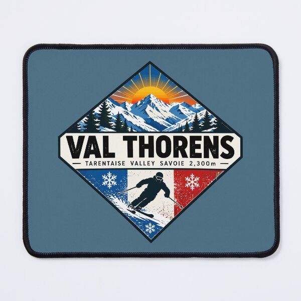 Item preview, Val Thorens France Alps Les Trois Vallées Skiing Ski Sticker TShirt 02 designed and sold by OuterShellUK.