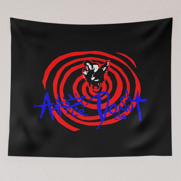 Item preview, Hard Rock Blue Typography Red Spiral Silhouette designed and sold by MosiUniq.