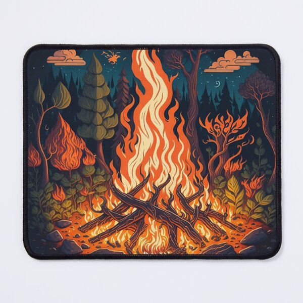 Item preview, Cozy Campfire Camping Night Warm Embers Art designed and sold by Glitchart66.