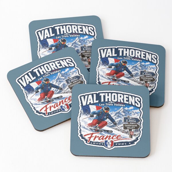 Item preview, Val Thorens France Alps Les Trois Vallées Skiing Ski Sticker TShirt 03 designed and sold by OuterShellUK.
