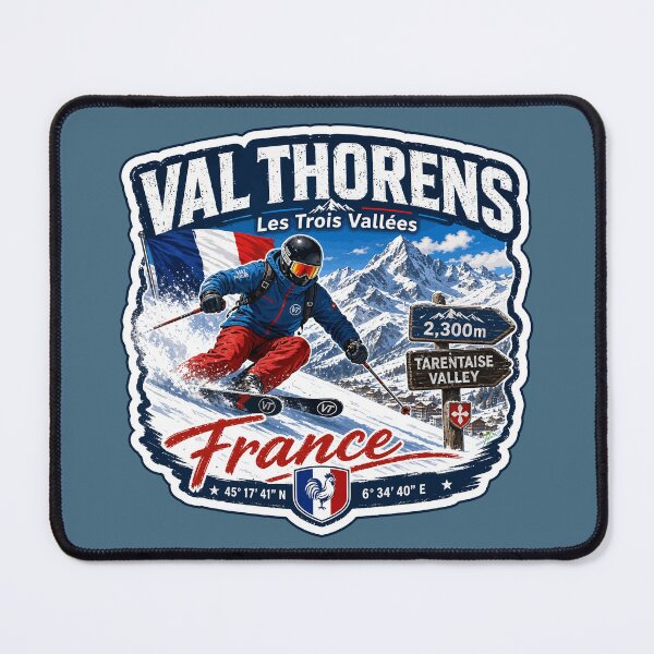 Item preview, Val Thorens France Alps Les Trois Vallées Skiing Ski Sticker TShirt 03 designed and sold by OuterShellUK.