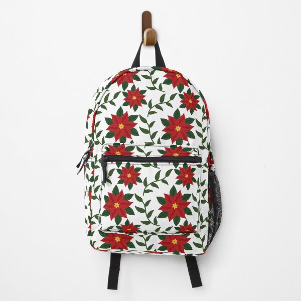 Item preview, Red Poinsettia Botanical Pattern — Dark Green Vine Christmas Floral Repeat Print designed and sold by HopeAndHustle.