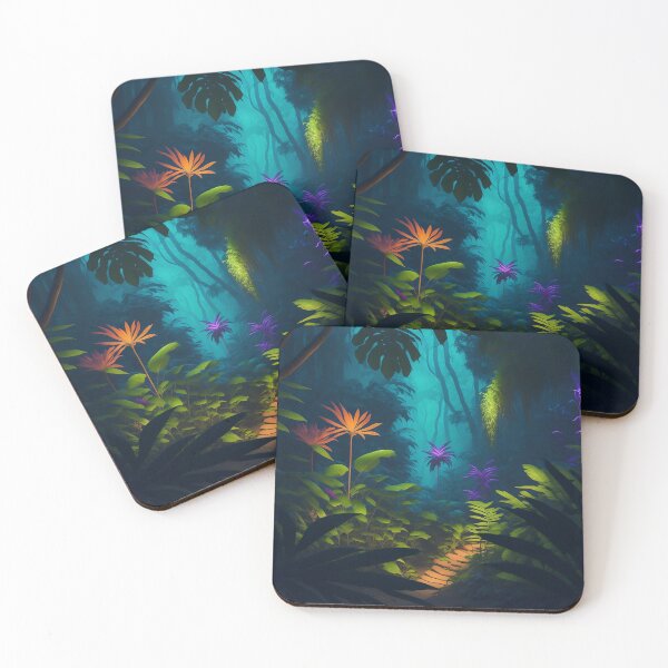 Item preview, Mystical Night Jungle Glowing Nature Adventure Art designed and sold by Glitchart66.