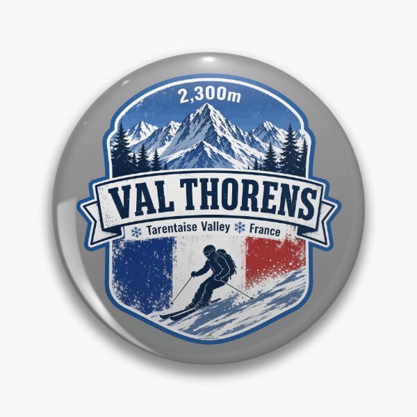 Item preview, Val Thorens France Alps Les Trois Vallées Skiing Ski Sticker TShirt 04 designed and sold by OuterShellUK.